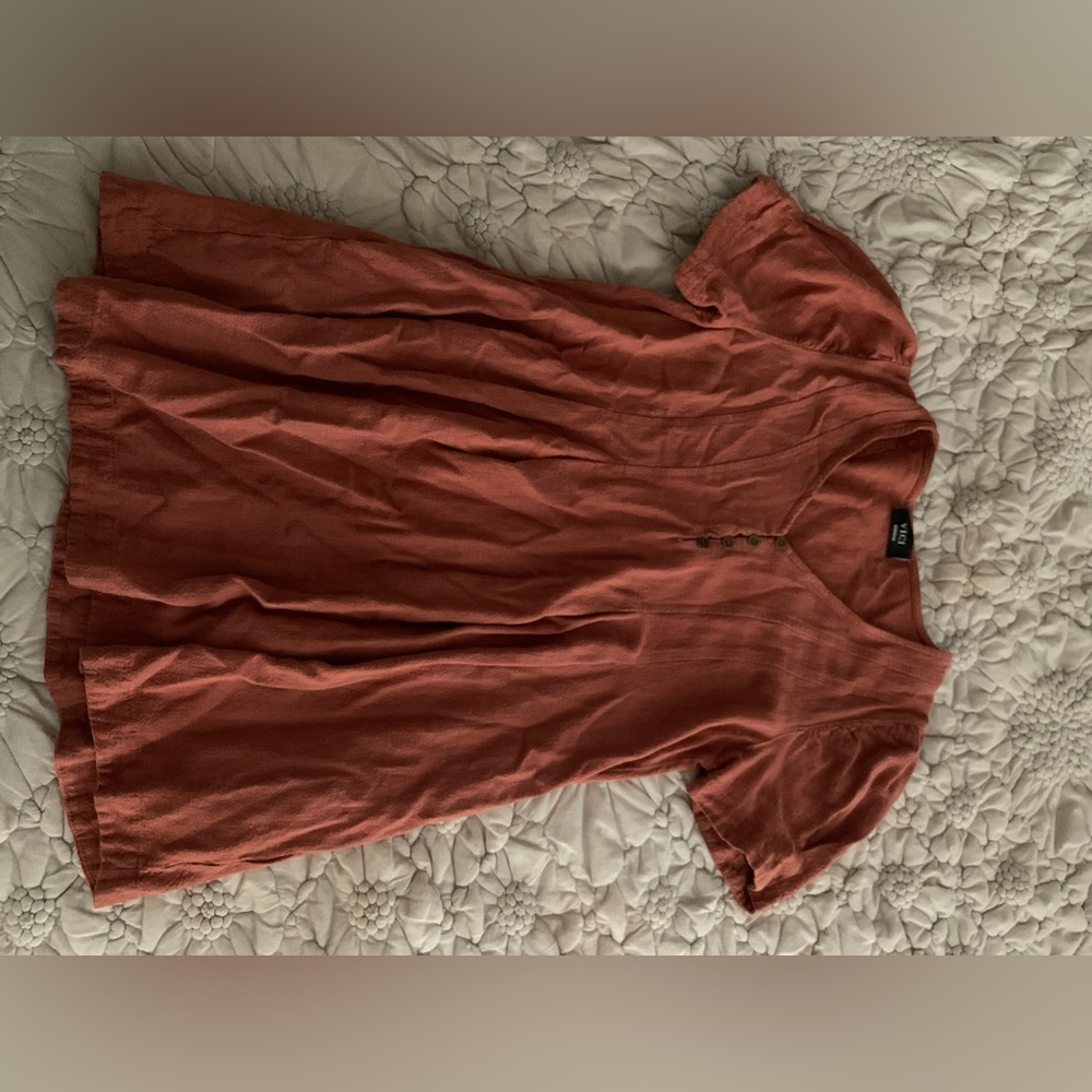 Red cottage core dress